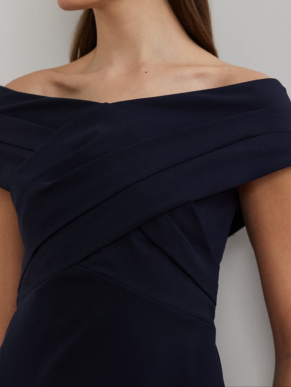 NWT RALPH LAUREN | $175 Crepe Off-the-Shoulder Cocktail Dress - Picture 2 of 9